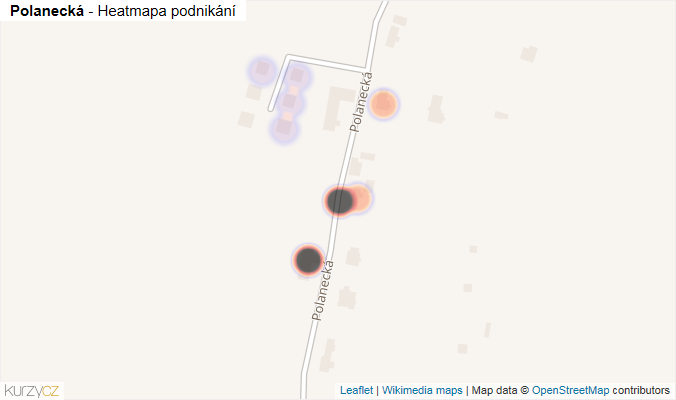 Mapa Polanecká - Firmy v ulici.