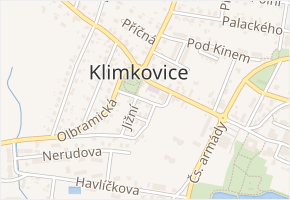Zahradní v obci Klimkovice - mapa ulice