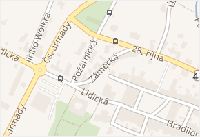 Zámecká v obci Klimkovice - mapa ulice