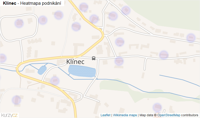 Mapa Klínec - Firmy v části obce.