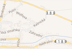 Kašnická v obci Klobouky u Brna - mapa ulice