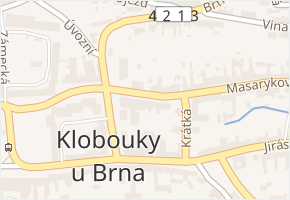 Masarykova v obci Klobouky u Brna - mapa ulice