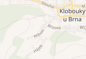 Příhon v obci Klobouky u Brna - mapa ulice