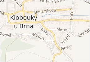 Úzká v obci Klobouky u Brna - mapa ulice