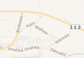 Wolfova v obci Klobouky u Brna - mapa ulice