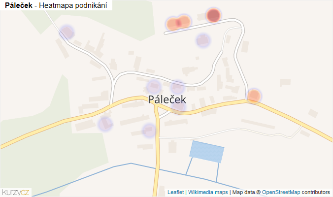 Mapa Páleček - Firmy v části obce.
