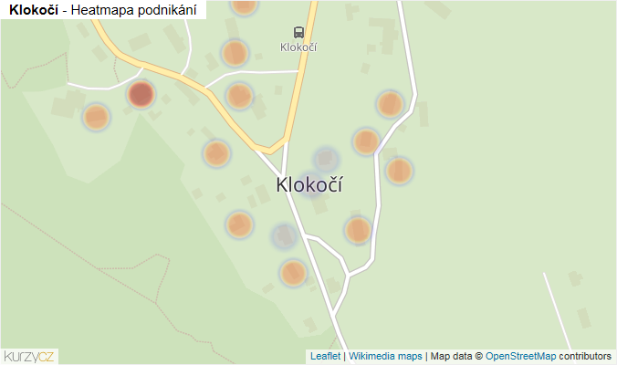Mapa Klokočí - Firmy v části obce.