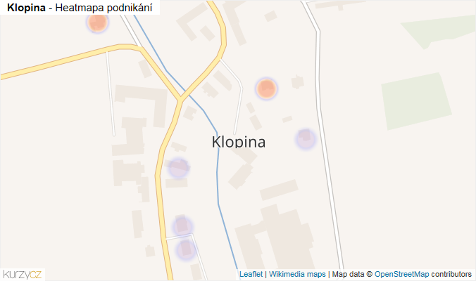 Mapa Klopina - Firmy v části obce.
