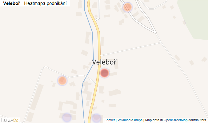 Mapa Veleboř - Firmy v části obce.