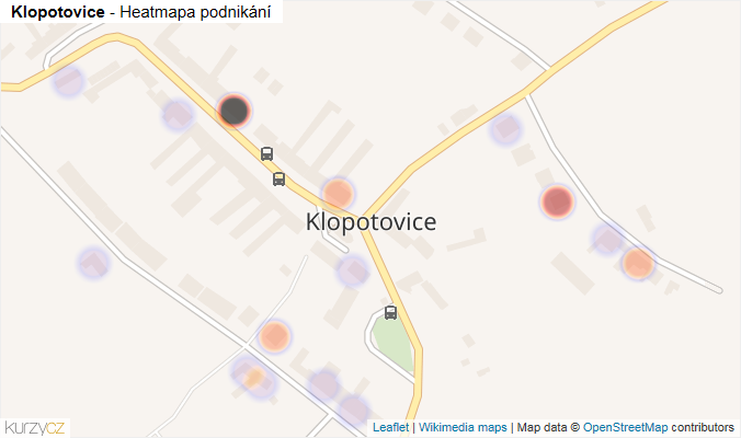 Mapa Klopotovice - Firmy v části obce.
