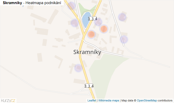 Mapa Skramníky - Firmy v části obce.