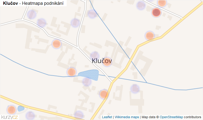 Mapa Klučov - Firmy v části obce.