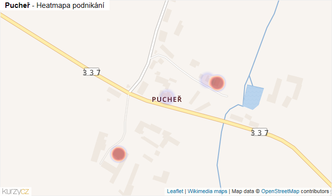 Mapa Pucheř - Firmy v části obce.