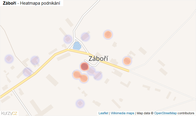 Mapa Záboří - Firmy v části obce.