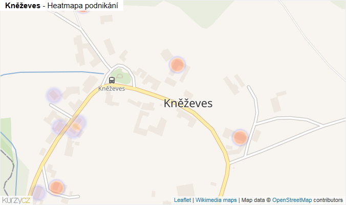 Mapa Kněževes - Firmy v části obce.