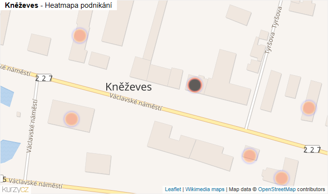 Mapa Kněževes - Firmy v obci.