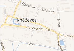 Husovo náměstí v obci Kněževes - mapa ulice