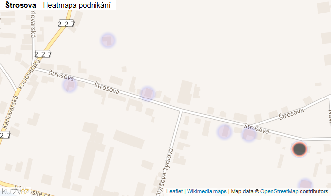 Mapa Štrosova - Firmy v ulici.