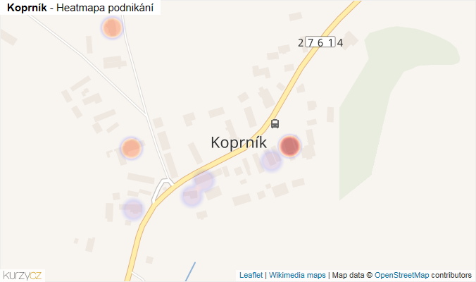 Mapa Koprník - Firmy v části obce.