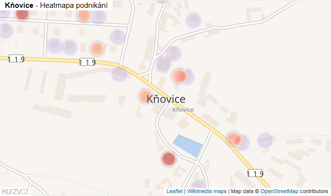 Mapa Kňovice - Firmy v části obce.