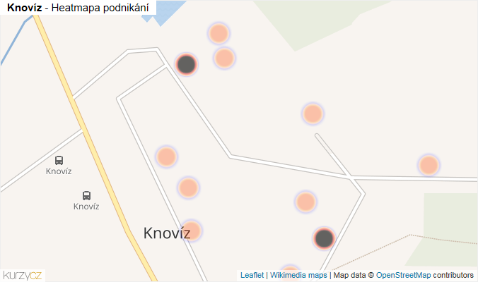 Mapa Knovíz - Firmy v obci.