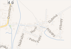 Dubová v obci Kobeřice - mapa ulice