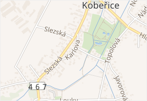 Karlova v obci Kobeřice - mapa ulice