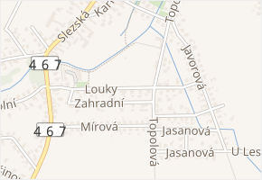 Louky v obci Kobeřice - mapa ulice