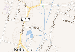Mlýnská v obci Kobeřice - mapa ulice