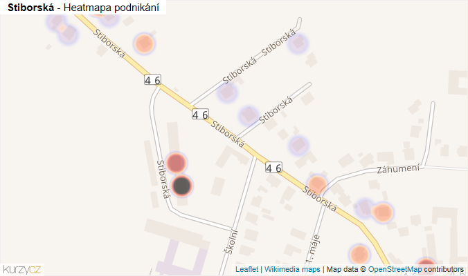 Mapa Stiborská - Firmy v ulici.