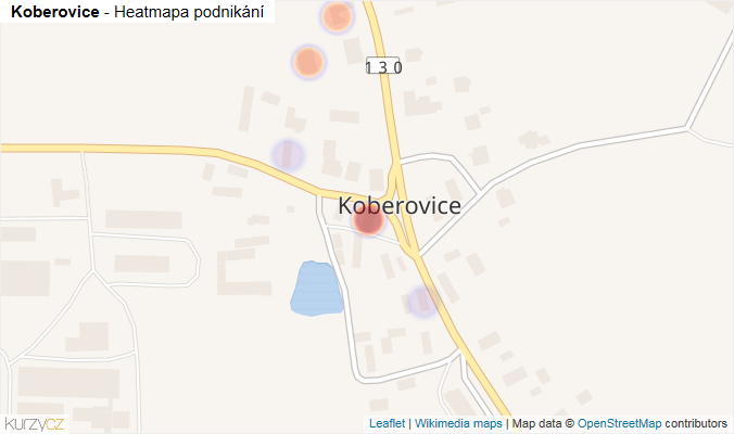 Mapa Koberovice - Firmy v části obce.