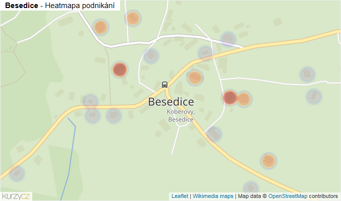 Mapa Besedice - Firmy v části obce.