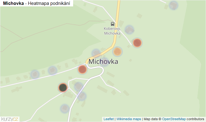 Mapa Michovka - Firmy v části obce.