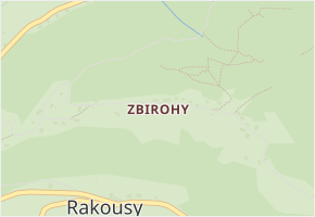 Zbirohy v obci Koberovy - mapa části obce