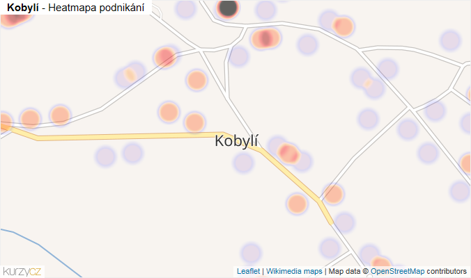 Mapa Kobylí - Firmy v části obce.