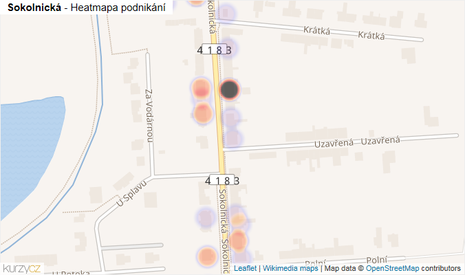 Mapa Sokolnická - Firmy v ulici.