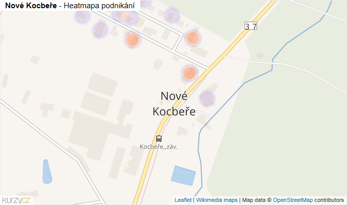 Mapa Nové Kocbeře - Firmy v části obce.