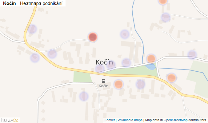 Mapa Kočín - Firmy v části obce.