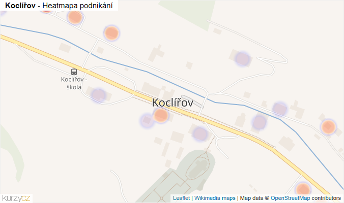 Mapa Koclířov - Firmy v části obce.