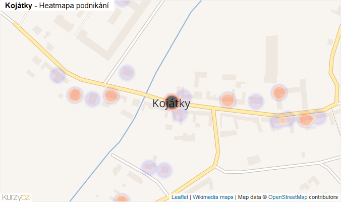 Mapa Kojátky - Firmy v části obce.