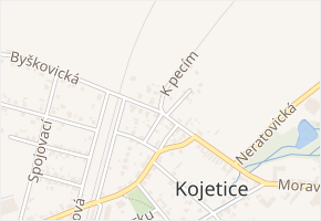 U křížku v obci Kojetice - mapa ulice