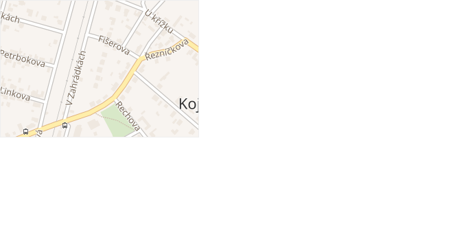 V zahrádkách v obci Kojetice - mapa ulice