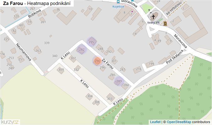 Mapa Za Farou - Firmy v ulici.