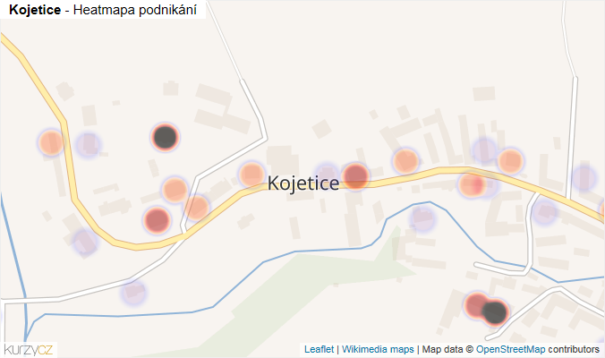 Mapa Kojetice - Firmy v části obce.