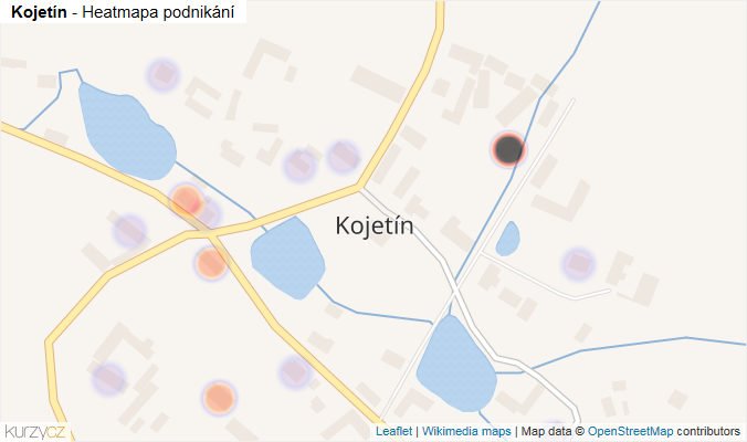 Mapa Kojetín - Firmy v části obce.