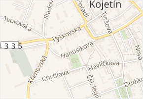 Hanusíkova v obci Kojetín - mapa ulice