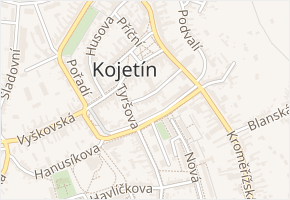 Růžová v obci Kojetín - mapa ulice