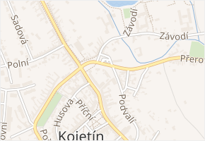 Tržní náměstí v obci Kojetín - mapa ulice