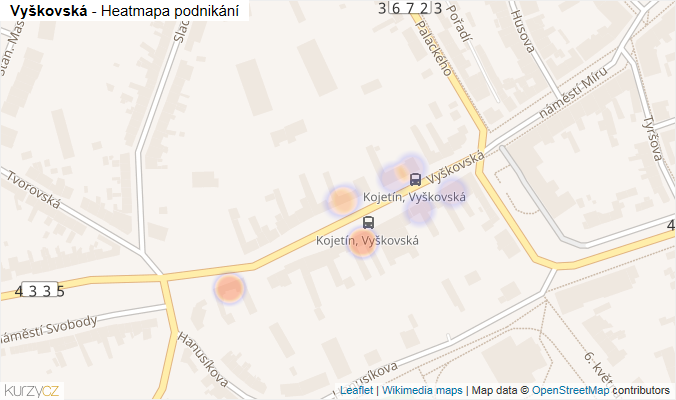 Mapa Vyškovská - Firmy v ulici.