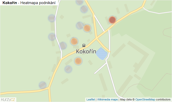 Mapa Kokořín - Firmy v části obce.
